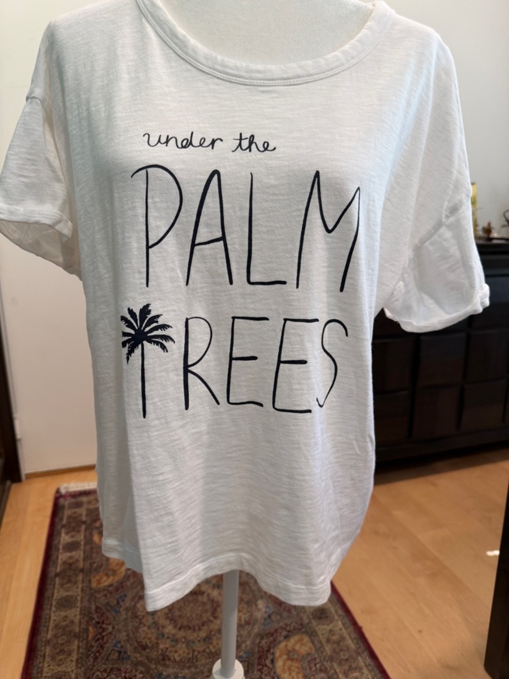 Lou & Grey White Tee with Black 'Palm Trees' Graphic